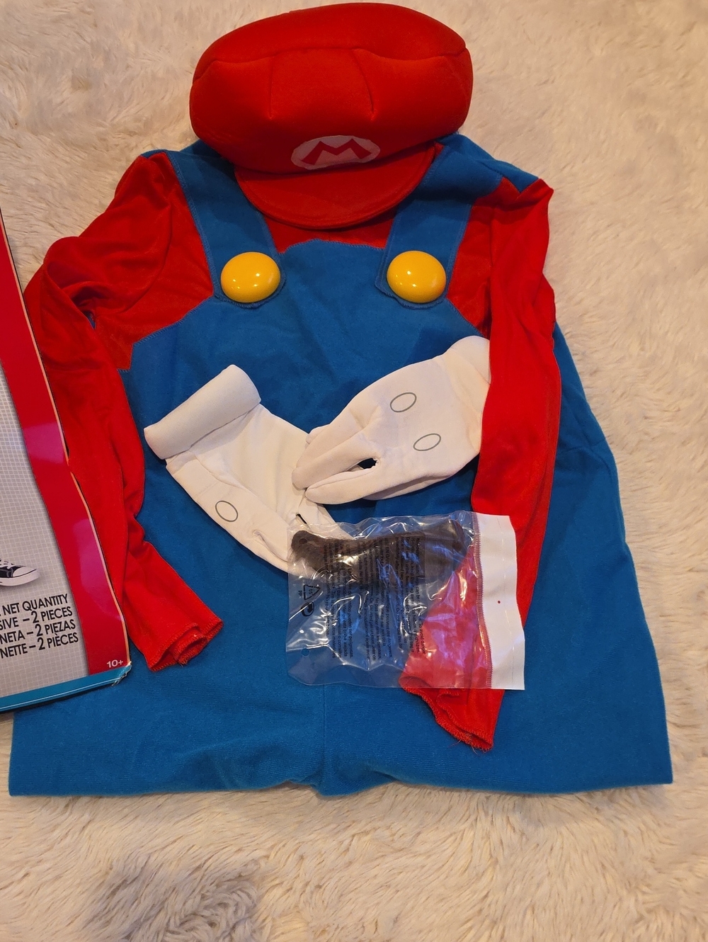Nintendo Red & Blue Plumber Costume with Hat and Gloves